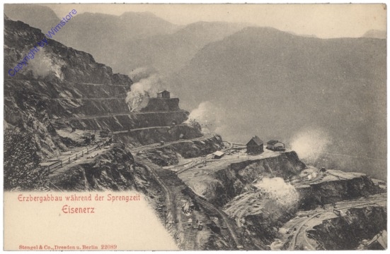 Eisenerz, Erzbergabbau während der Sprengzeit
