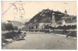 Graz, Partie mit Schlossberg