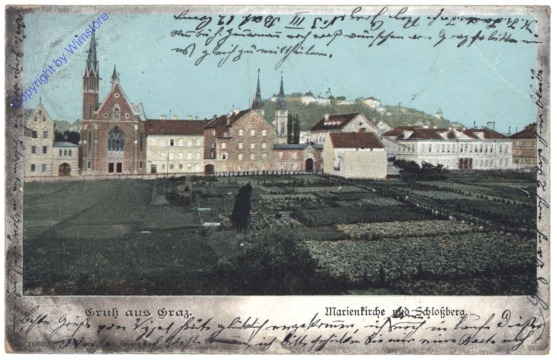 Graz, Marienkirche und Schlossberg
