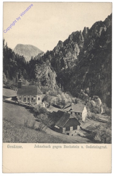 Johnsbach, Gesäuse, Johnsbach gegen Buchstein u. Oedsteingrat
