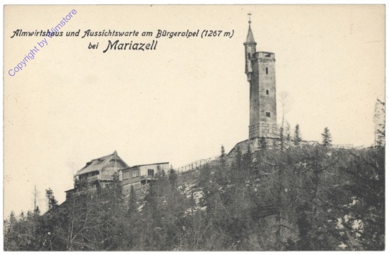 ak129149 Mariazell, Almwirtshaus und Aussichtswarte am Bürgeralpel