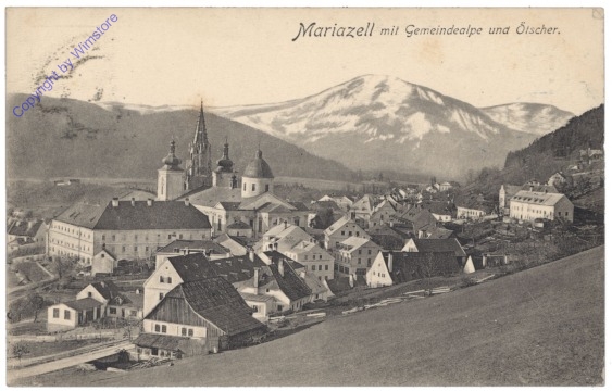 ak129210 Mariazell, mit Gemeindealpe und Ötscher