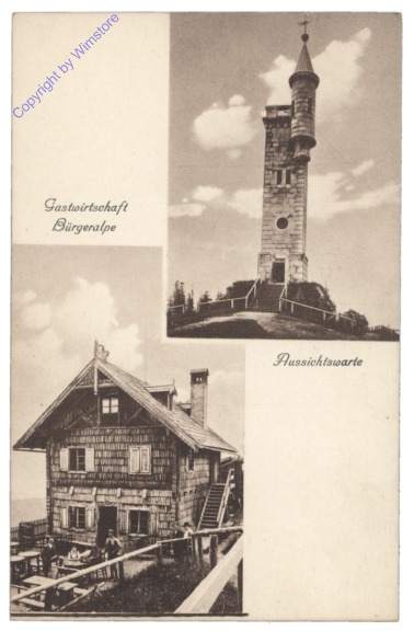 ak129238 Mariazell, Bürgeralpe, Gastwirtschaft, Aussichtswarte