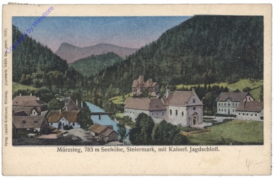 ak129336 Mürzsteg, mit kaiserl. Jagdschloss