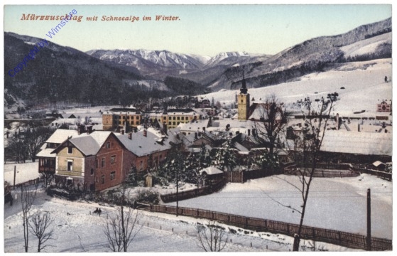 Mürzzuschlag, mit Schneealpe im Winter