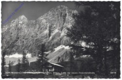 Ramsau, Türlwandhütte gegen Dachstein, Ende der neuen Dachsteinstrasse
