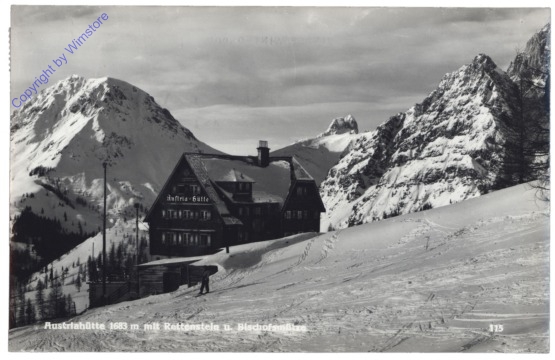 ak129498 Ramsau, Austriahütte mit Rettenstein u. Bischofsmütze