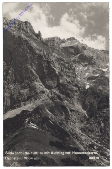 ak129507 Ramsau, Südwandhütte mit Aufstieg zur Hunnerscharte, Dachstein