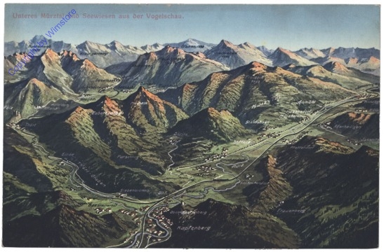 Seewiesen, Unteres Mürztal und Seewiesen aus der Vogelschau