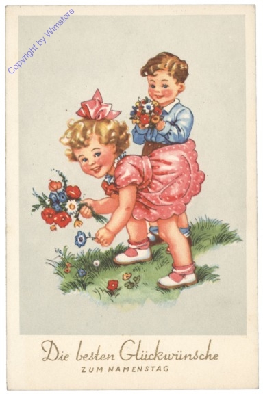 Kinder pflücken Blumen, Namenstag