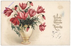 Vase mit Alpenveilchen, Namenstag