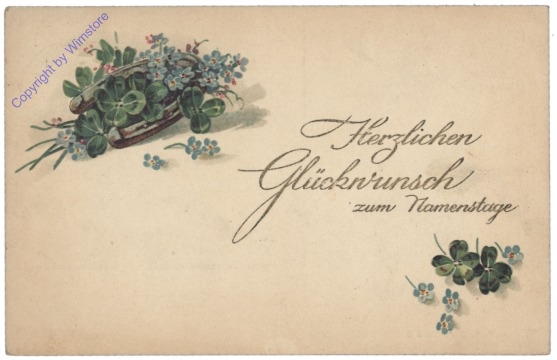 Kleeblätter und Vergissmeinnicht, Namenstag