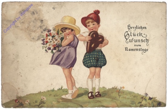 Kinder mit Blumen, Namenstag