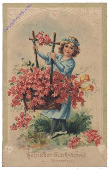 Mädchen mit Blumenkorb, Namenstag
