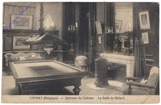 Billard, Chimay, Interieur du Chateau. La Salle du Billard