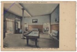 ak129956 Billard, Sanatorium Lindenbrunn bei Coppenbrügge am Ithgeb., Dr. Netter, Billardhalle mit Blick nach Terrasse und Speisesaal