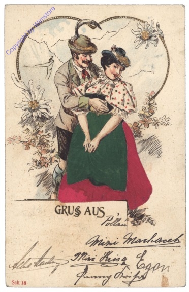 ak129995 Pärchen in Tracht