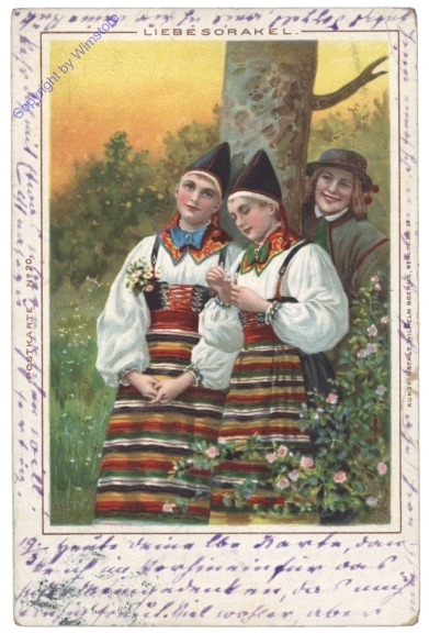 ak129997 Liebesorakel in Tracht