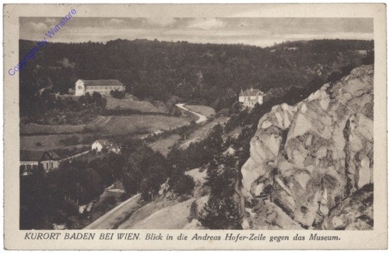 Baden, Blick in die Andreas Hofer-Zeile gegen das Museum