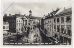Baden, Rathaus, Hauptplatz, Hotel Stadt Wien
