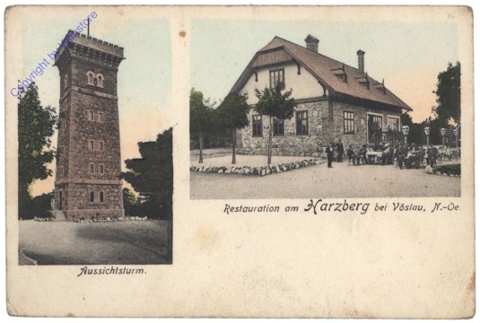 Bad Vöslau, Restauration am Harzberg, Aussichtsturm