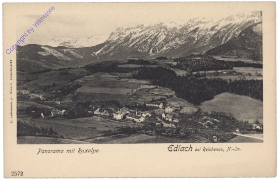 ak130550 Edlach, Panorama mit Raxalpe