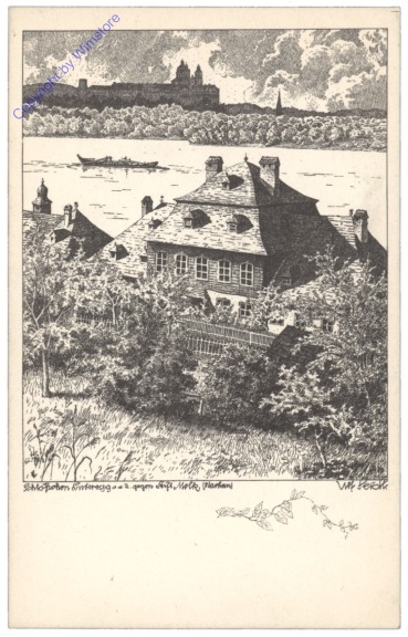 ak130600 Emmersdorf, Schloss Luberegg gegen das Stift Melk