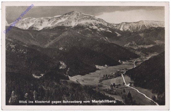 ak130967 Gutenstein, Blick ins Klostertal gegen Schneeberg vom Mariahilfberg