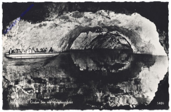 ak131117 Hinterbrühl, Seegrotte, Großer See mit Motorbootsfahrt