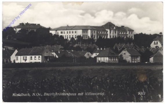 Mistelbach, Bezirkskrankenhaus mit Villenviertel