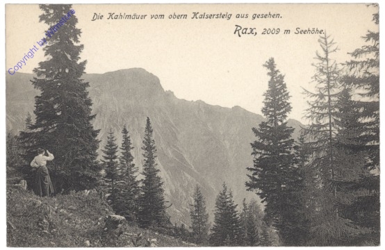 Rax, Die Kahlmäuer vom obern Kaisersteig aus gesehen