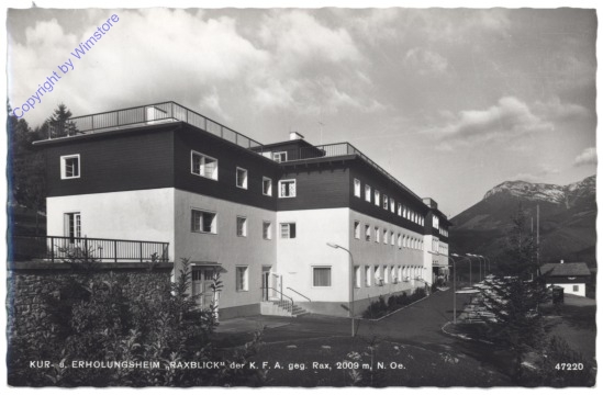 Rax, Kur- und Erholungsheim "Raxblick" der K.F.A. geg. Rax