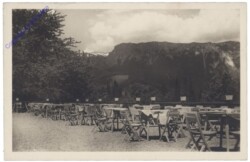 Reichenau, Gasthof "Raxblick", Blick von der Gasthofterrasse gegen d. Rax