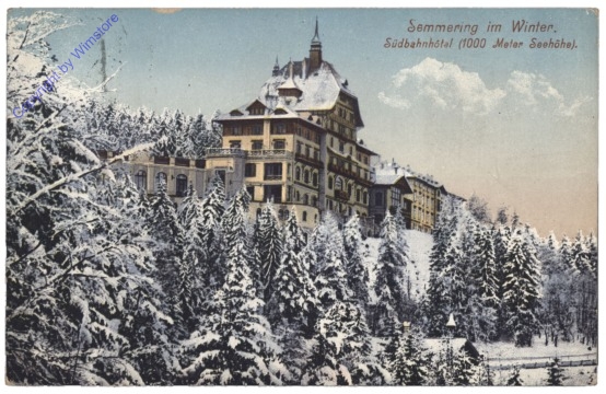 Semmering, im Winter, Südbahnhotel