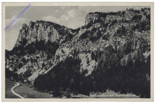 Semmering, Adlitzgraben mit Polleroswand
