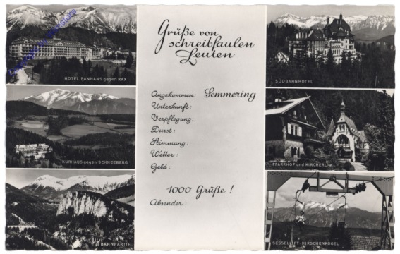 Semmering, Grüsse von schreibfaulen Leuten
