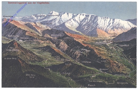 Semmering, Semmeringgebiet aus der Vogelschau