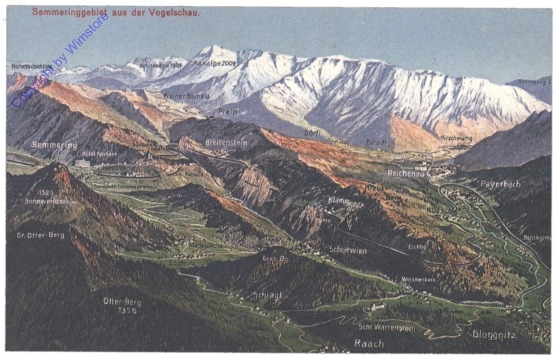 Semmering, Semmeringgebiet aus der Vogelschau