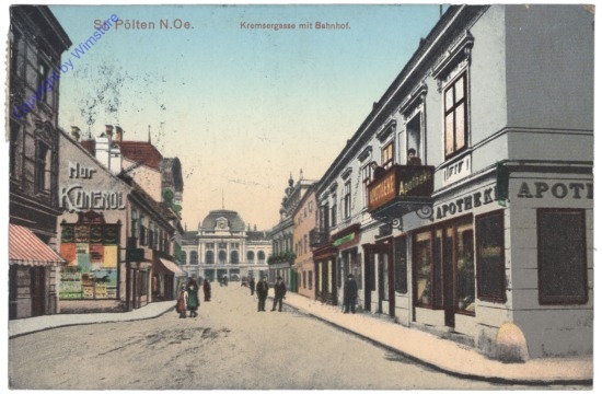 St. Pölten, Kremsergasse mit Bahnhof