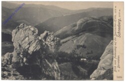 Schneeberg, Blick vom Fadenstein auf die Sparbacher-Hütte u. Dürreleiten