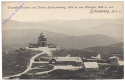 Schneeberg, Elisabeth-Kirchlein und Station Hochschneeberg vom Waxrigel aus