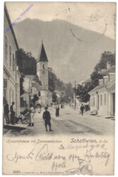 Schottwien, Hauptstrasse mit Sonnwendstein