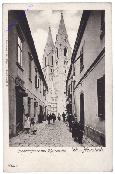 ak133499 Wiener Neustadt, Boeheimgasse mit Pfarrgasse