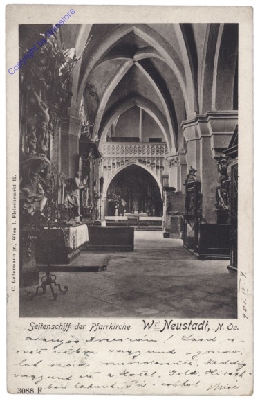 ak133520 Wiener Neustadt, Seitenschiff der Pfarrkirche