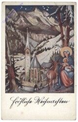 Maria, Jesukind, Kirche und Reh
