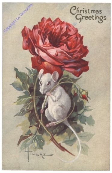 Mäuschen mit Rose