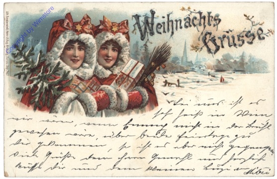 ak133803 Zwei bepackte Mädchen