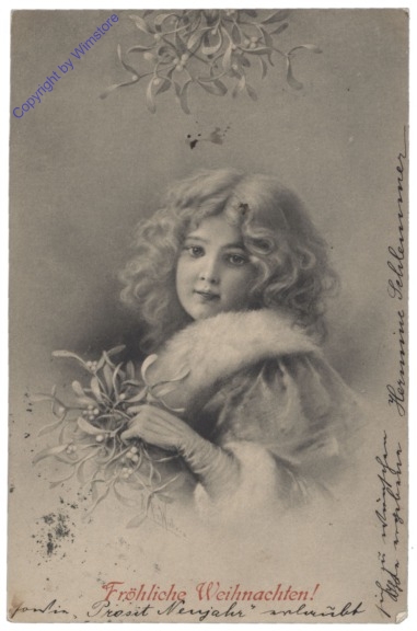 ak133814 Mädchen mit Mistelzweig