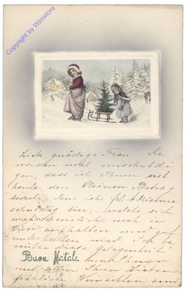 ak133870 Mädchen mit Schlitten