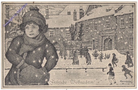 ak133876 Mädchen vor Platz